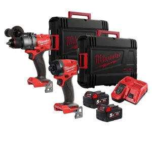 Pack 2 outils 18V visseuse à chocs M18 FID3 + perceuse-visseuse à percussion M18 FPD3 MILWAUKEE