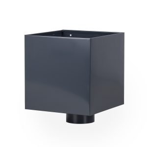 Boite à eau gris anthracite RAL 7016 200 x 200 sortie Ø 80 avec grille anti-feuilles – LPP
